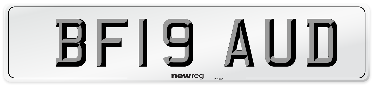 BF19 AUD Number Plate from New Reg